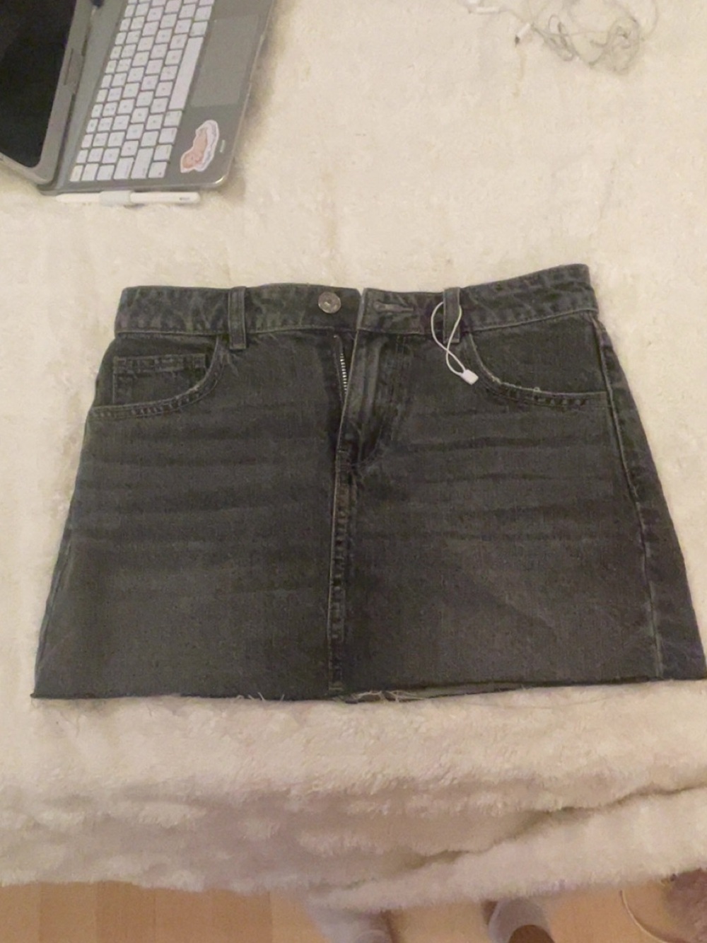 Mango low rise mini jean skirt